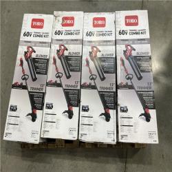 DALLAS LOCATION - NEW! - TORO 60V MAX* 2-Tool Combo Kit: Leaf Blower & 13 in. String Trimmer with 2.0Ah Battery PALLET - (4 UNITS)