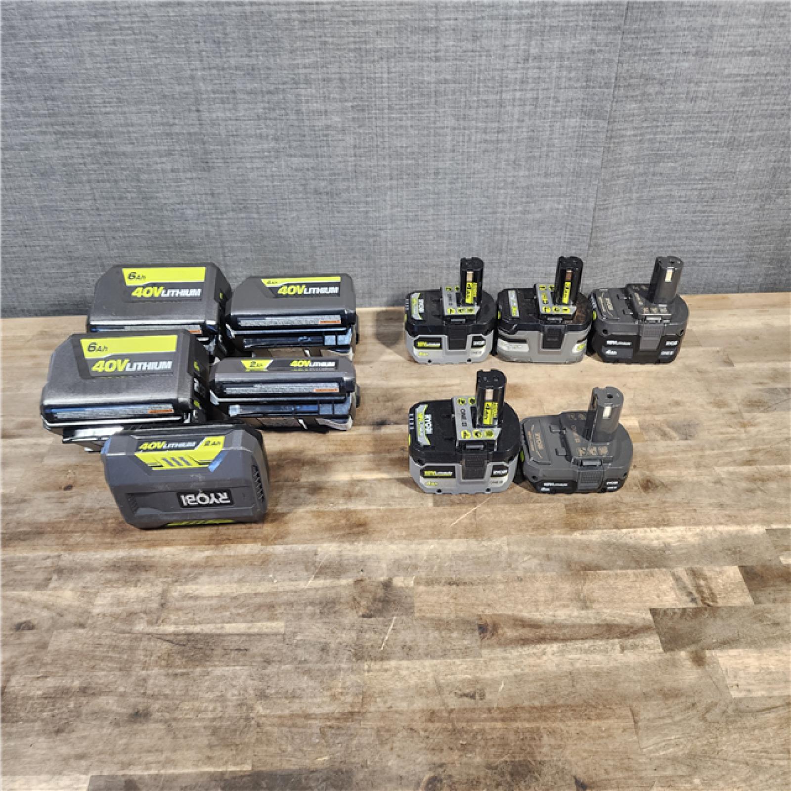 HOUSTON LOCATION - AS-IS RYOBI BATTERY PACK QTY - 10