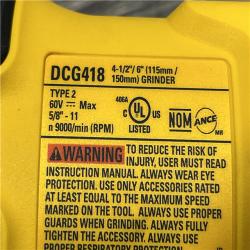 AS-IS DEWALT FLEXVOLT 60V MAX Cordless Brushless 4.5 in. to 6 in. Small Angle Grinder with Kickback Brake (Tool Only)