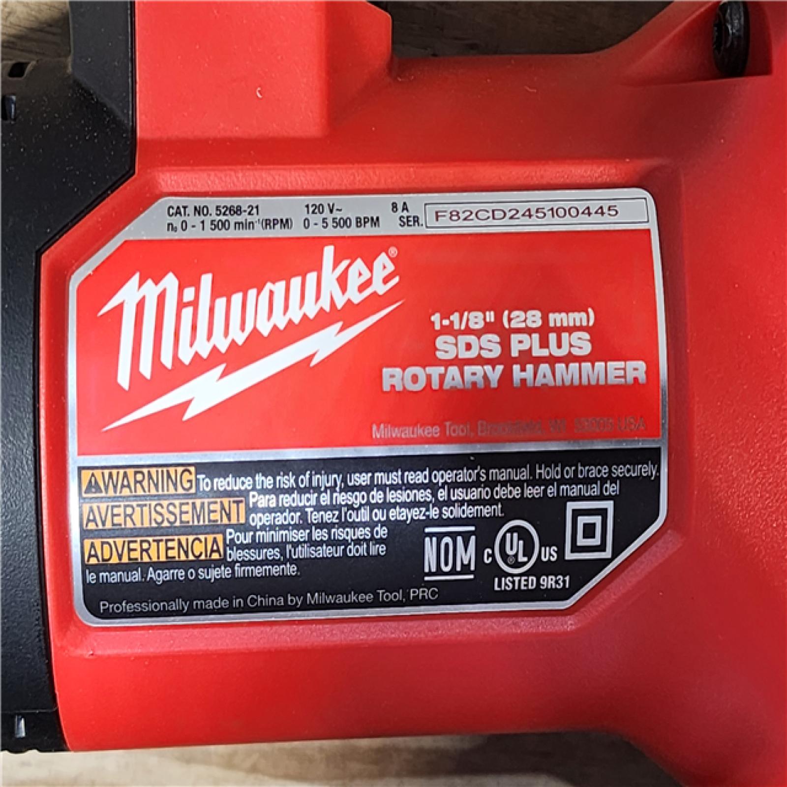 HOUSTON LOCATION - AS-IS Milwaukee 1-1/8 in. Corded SDS-Plus Rotary Hammer