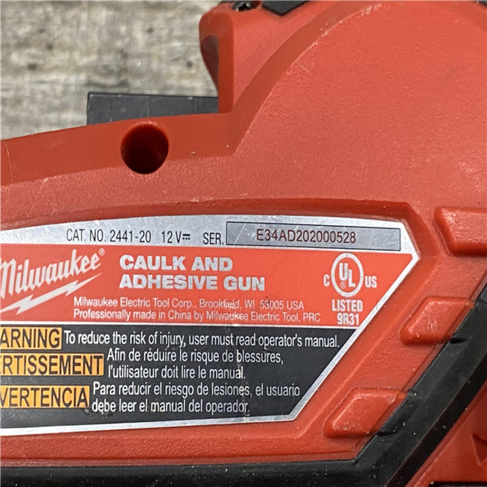 AS-IS Milwaukee 12V Lithium-Ion Cordless 10 oz. Adhesive and Caulk Gun (Tool-Only)