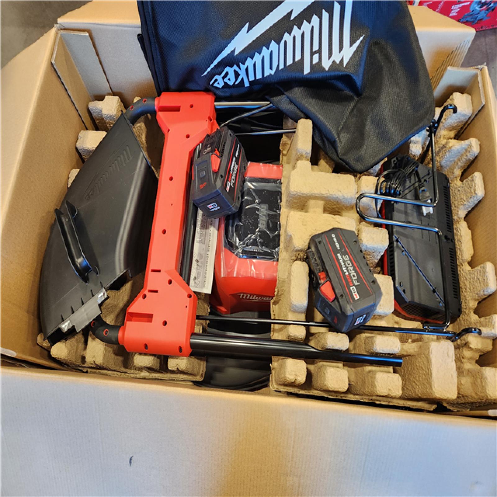 AS-IS- Milwaukee M18 FUEL Brushless Cordless 21 in. Walk Behind Dual Battery Self-Propelled Mower Kit