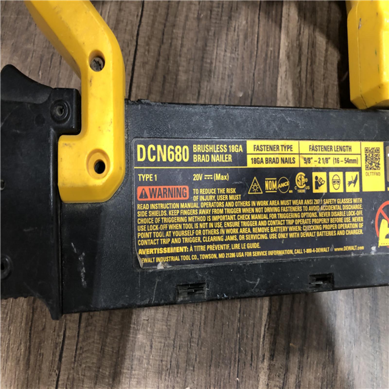 AS-IS DEWALT 20V MAX XR Lithium-Ion Electric Cordless 18-Gauge Brad Nailer (Tool Only)