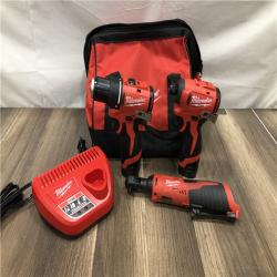 AS-IS Milwaukee 12-Volt Lithium-Ion Brushless Cordless Subcompact Drill &Impact Driver Combo Kit