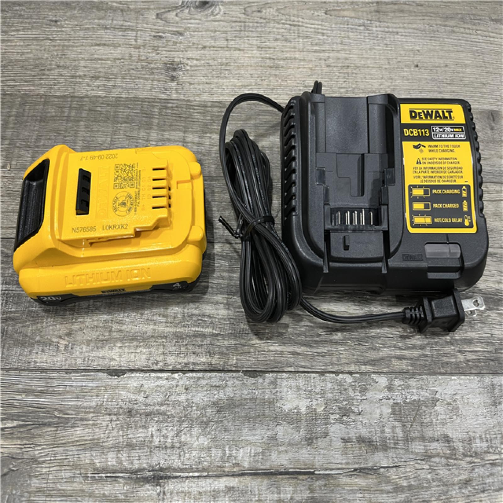AS-IS DEWALT 20-Volt MAX Lithium-Ion 4.0Ah Battery with 12-Volt to 20-Volt MAX Charger