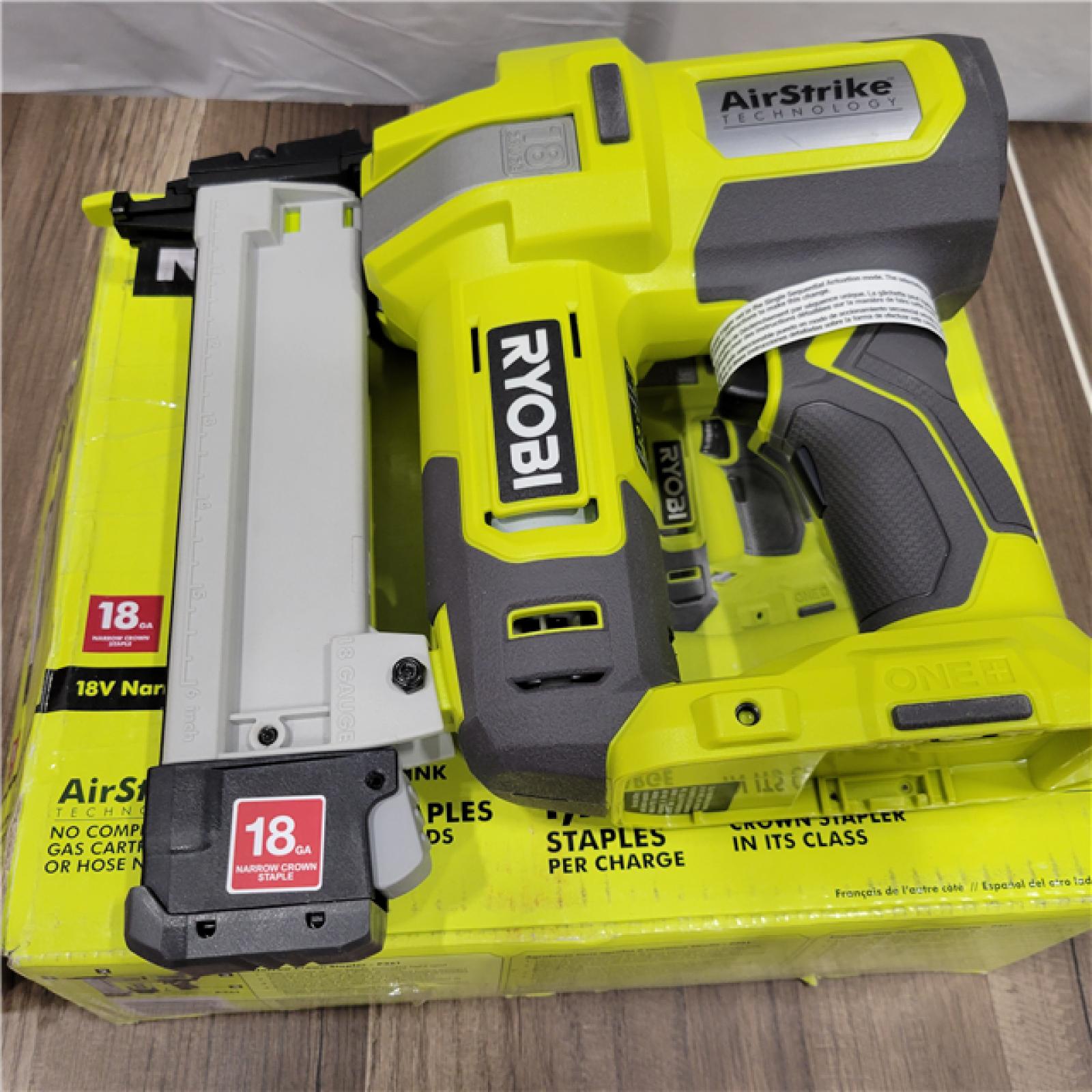 GOOD  RYOBI ONE+ 18V 18-Gauge Cordless AirStrike Narrow Crown Stapler (Tool Only)