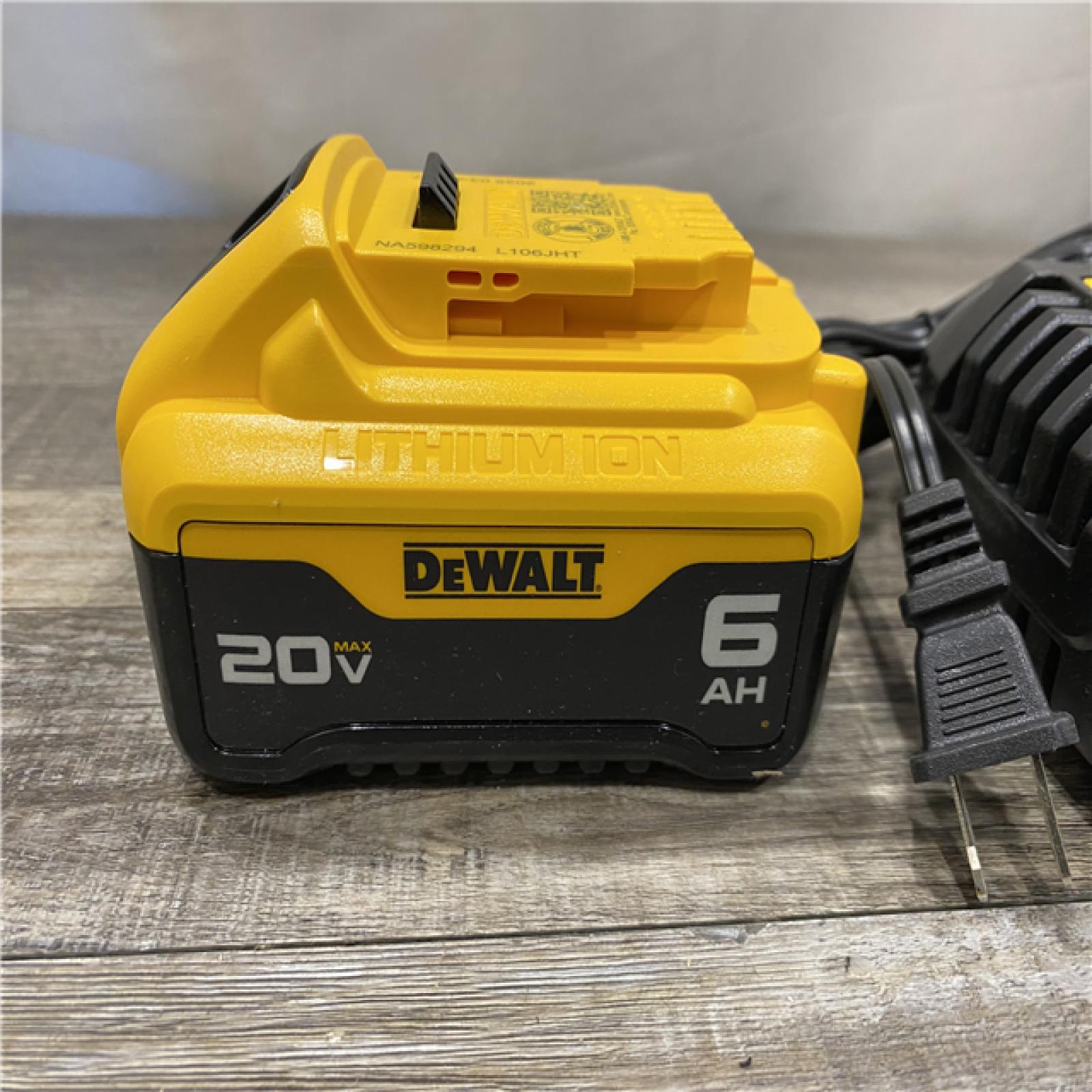 AS-IS DEWALT 20V MAX Lithium-Ion 6.0 Ah Battery and Charger