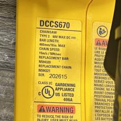 AS-IS DEWALT 60V MAX FLEXVOLT Lithium-Ion Brushless Cordless 16 Chainsaw Kit