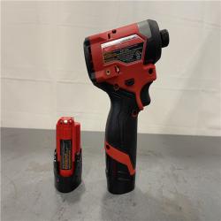 AS-IS - Milwaukee M12 FUEL 12V Lithium-Ion Brushless Cordless 1/4 in. Hex Impact Driver Kit