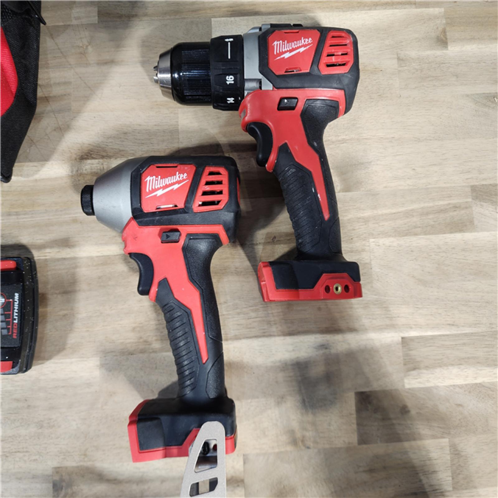 HOUSTON LOCATION - AS-IS Milwaukee M18 18V Cordless Brushed 2 Tool Drill/Driver and Impact Driver Kit