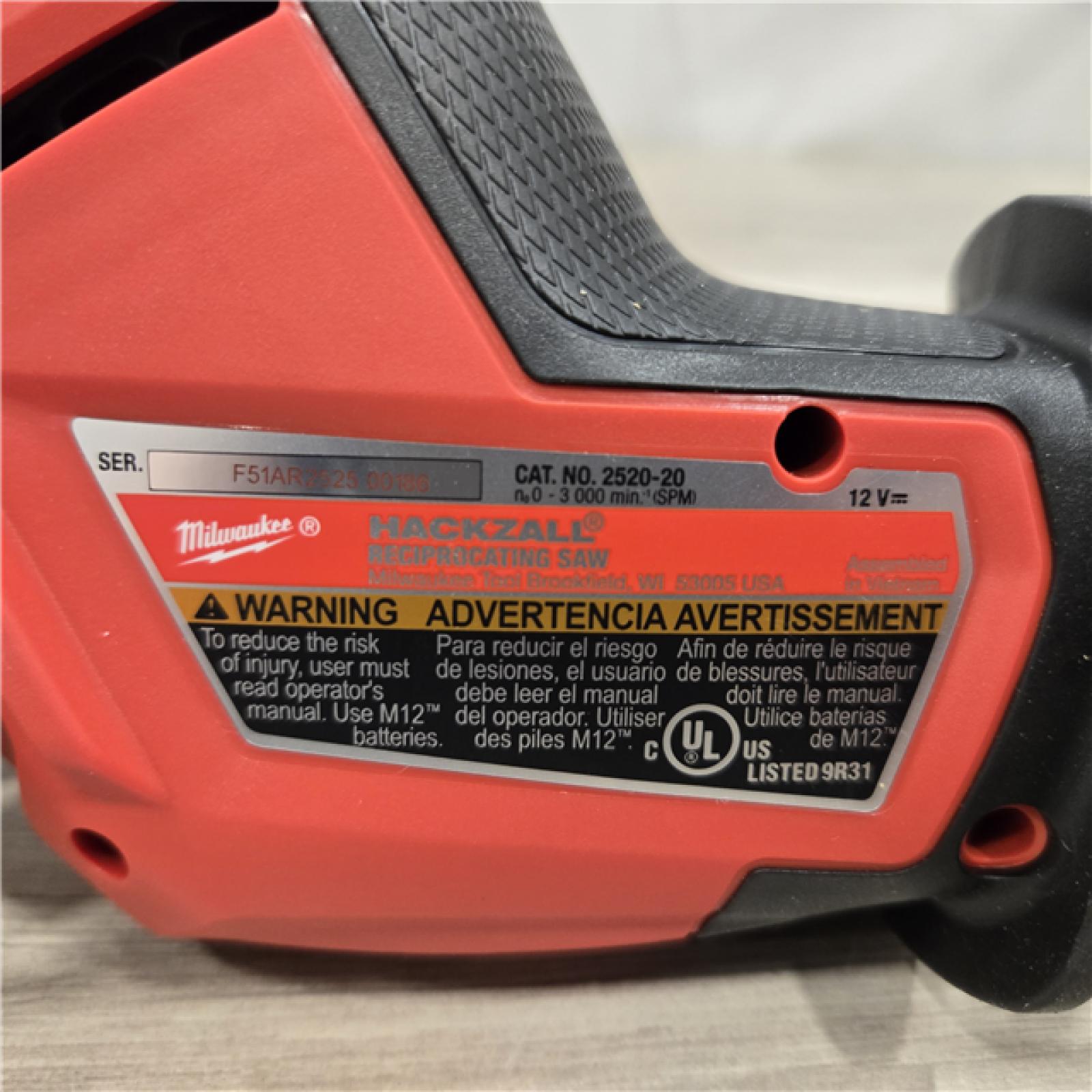 AS-IS Milwaukee 2520-20 12V M12 FUEL HACKZALL Cordless Reciprocating Saw (Tool Only)
