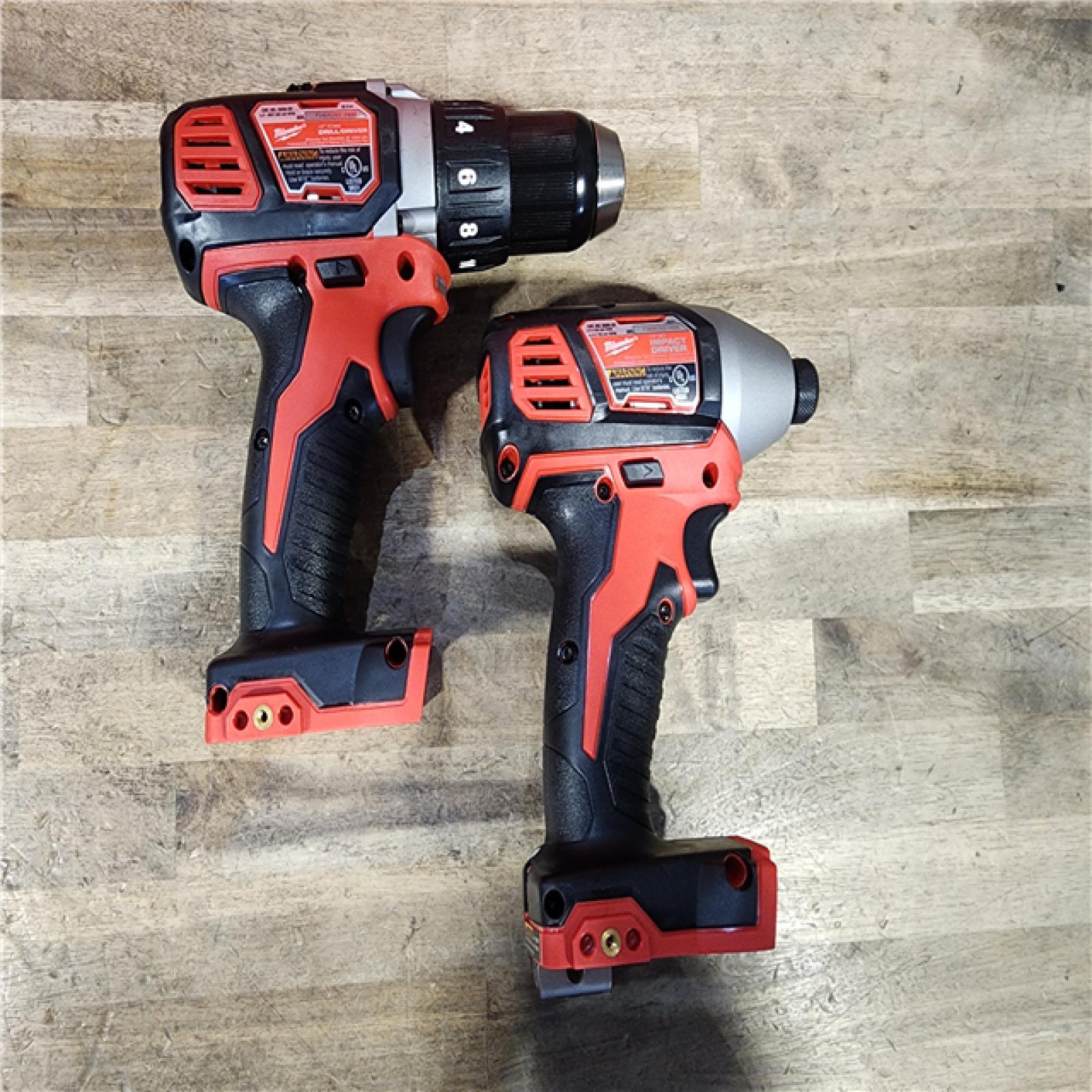 HOUSTON LOCATION - AS-IS Milwaukee 18V Cordless Brushed 2-Tool Drill/Driver and Impact Driver Kit