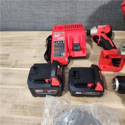 HOUSTON LOCATION - AS-IS Milwaukee M18 18-Volt Lithium-Ion Brushless Cordless Combo Kit (4-Tool) with 2-Batteries, 1-Charger and Tool Bag