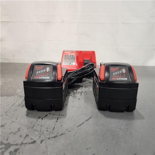 AS-IS- Milwaukee M18 18-Volt Lithium-Ion XC Starter Kit with Two 5.0Ah Batteries and Charger