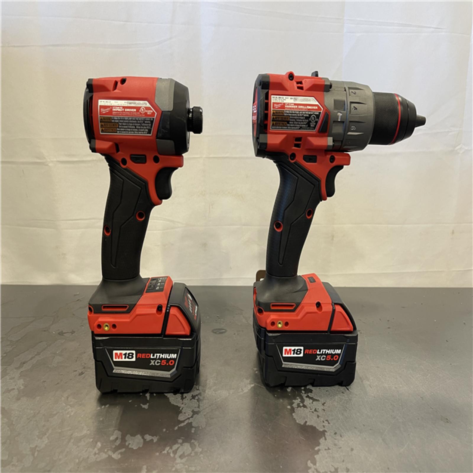 AS-IS - Milwaukee M18 FUEL 18V Lithium-Ion Brushless Cordless Hammer Drill and Impact Driver Combo Kit (2-Tool) with 2 Batteries