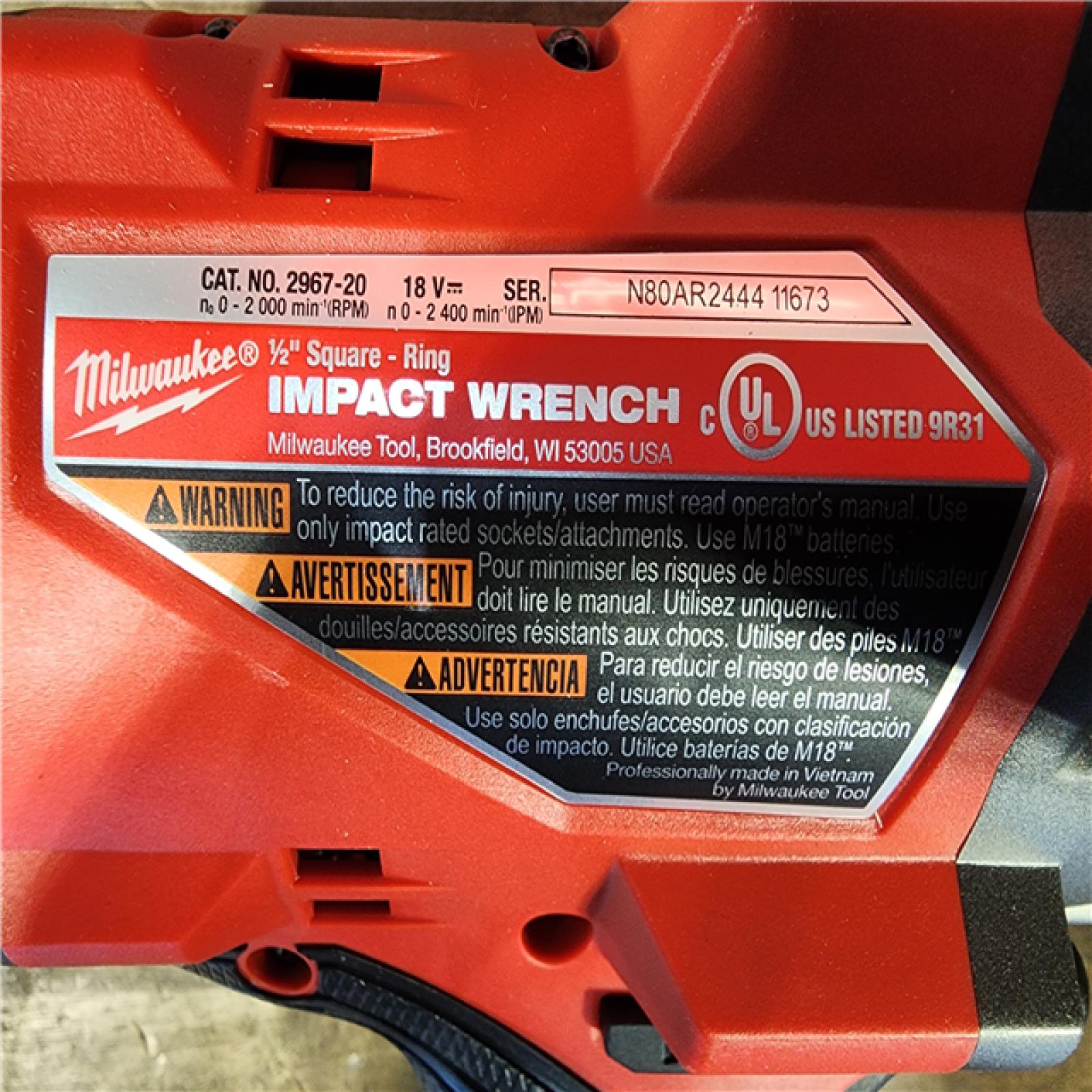 HOUSTON LOCATION - AS-IS (APPEARS LIKE NEW) Milwaukee M18 FUEL 18V Lithium-Ion Brushless Cordless 1/2 in. Impact Wrench with Friction Ring (Tool-Only)