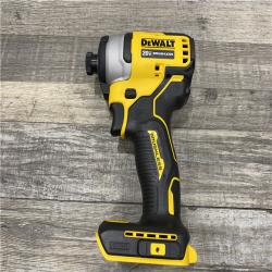AS-IS EWALT Atomic 20V Max Lithium-Ion Brushless Cordless Compact 1/4 in. Impact Driver Kit