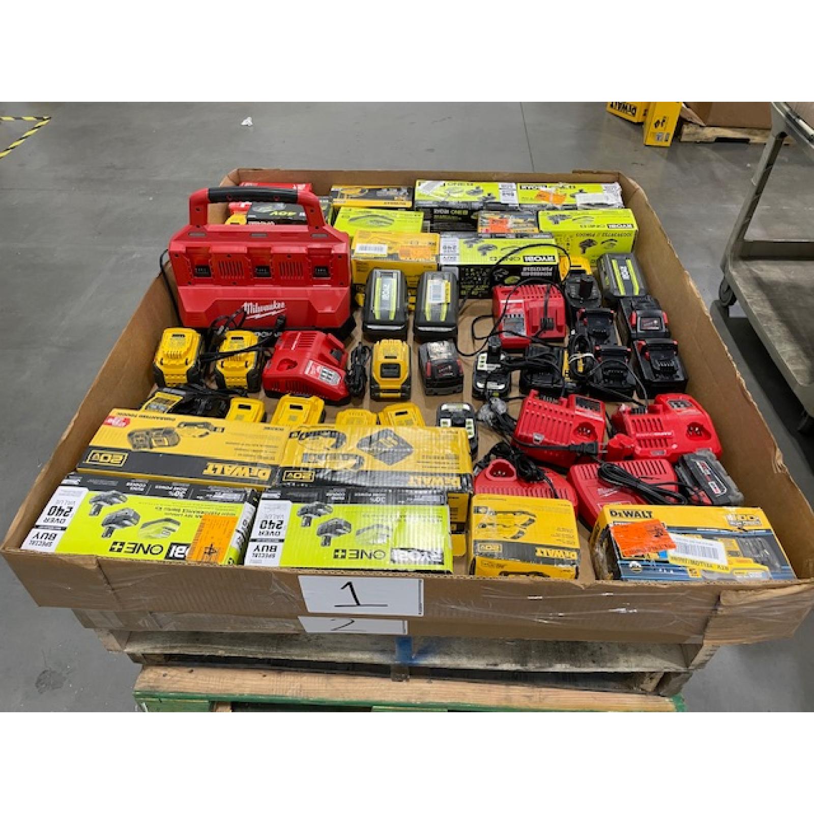 DALLAS LOCATION - AS-IS BATTERY AND CHARGERS PALLET