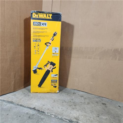 Houston location- AS-IS DEWALT 20V MAX Cordless Battery Powered String Trimmer & Leaf Blower Combo Kit with (1) 4.0 Ah Battery and Charger - Appears IN LIKE NEW CONDITION