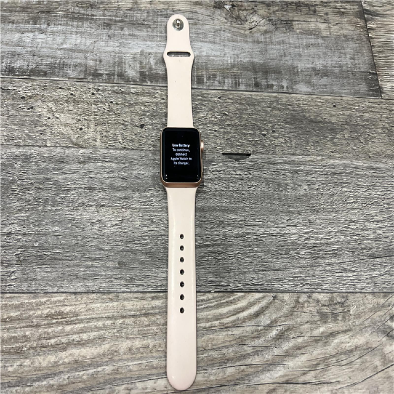 AS-IS Apple Watch Series 3 38mm GPS + Cellular 4G LTE Gold Pink Sport Band
