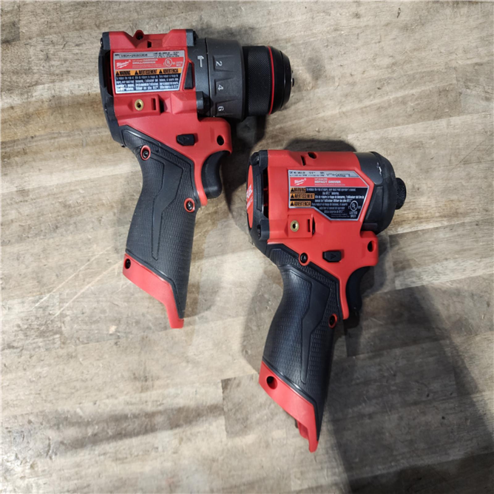 HOUSTON LOCATION - AS-IS Milwaukee FUEL 12-Volt Lithium-Ion Brushless Cordless Hammer Drill and Impact Driver Combo Kit