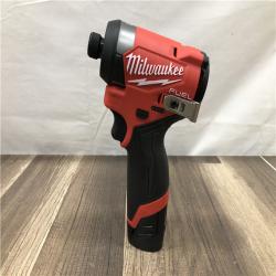 AS-IS Milwaukee FUEL 12-Volt Lithium-Ion Brushless Cordless 1/4 in. Hex Impact Driver Compact Kit