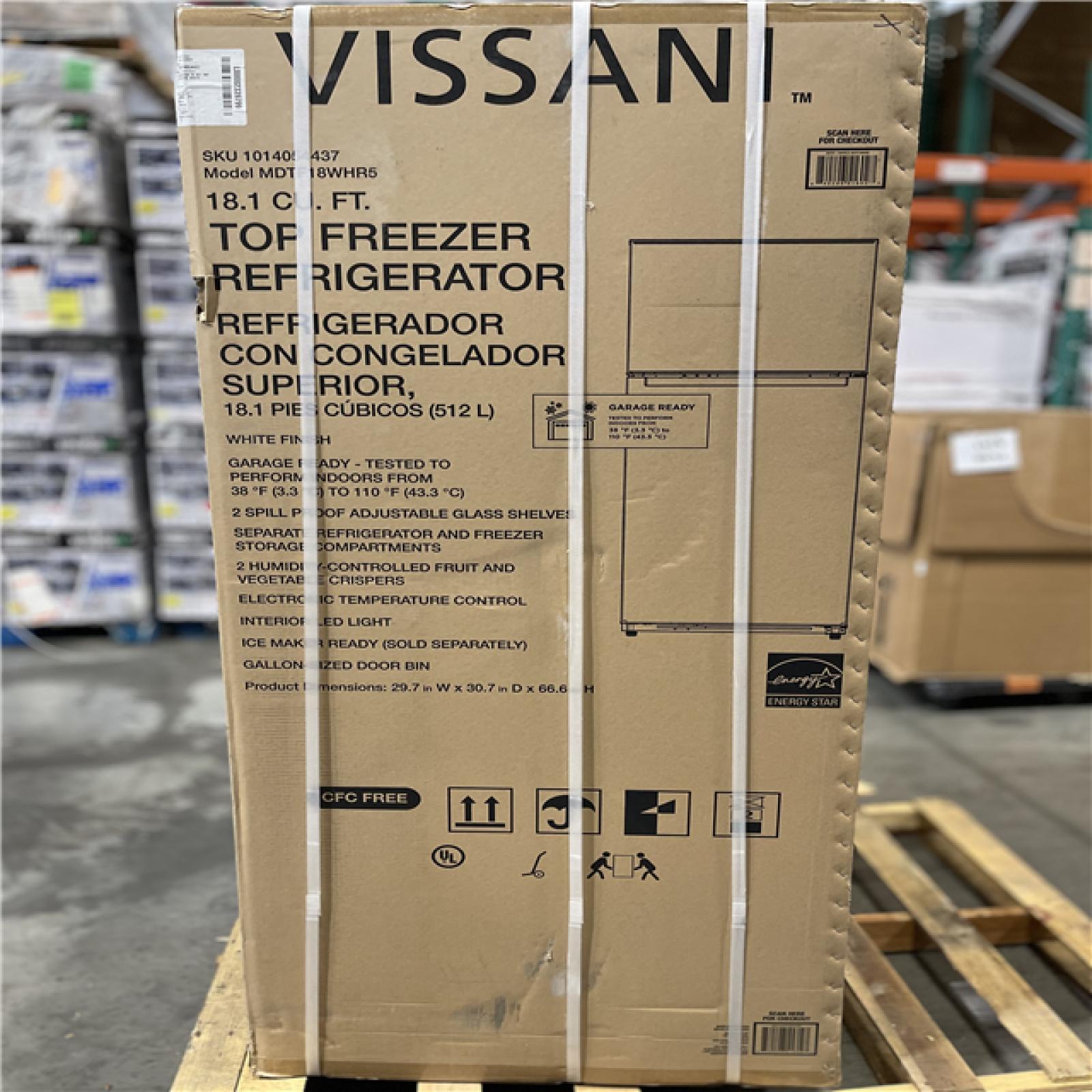 DALLAS LOCATION -AS-IS VISSANI 18.1 CU.FT REFRIGERATOR