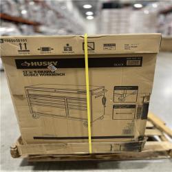 DALLAS LOCATION - Husky 52 in. W x 25 in. D Standard Duty 9-Drawer Mobile Workbench Tool Chest with Solid Wood Top in Gloss Black