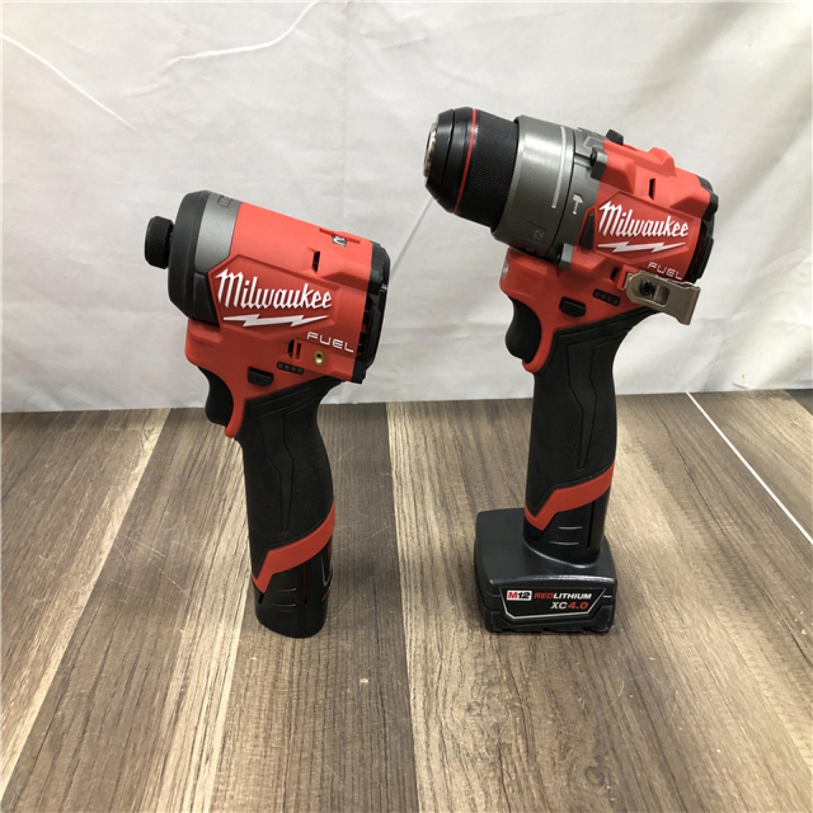 AS-IS Milwaukee  FUEL 12-Volt Lithium-Ion Brushless Cordless Hammer Drill and Impact Driver Combo Kit