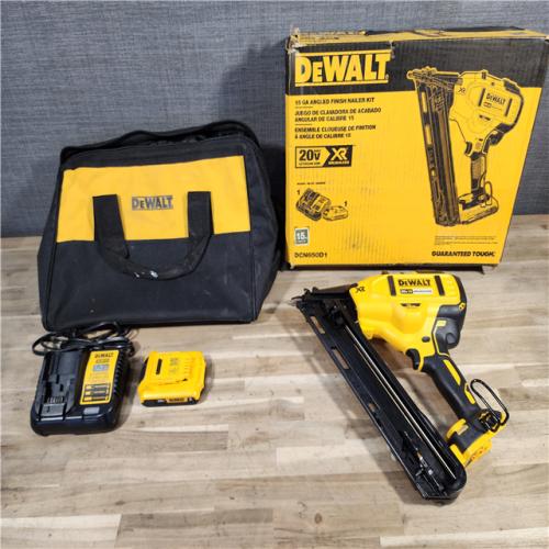 HOUSTON LOCATION - AS-IS DeWalt 20V MAX XR 15 Ga. Cordless 34 Deg Nailer Kit (Battery & Charger) 20 V