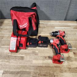 HOUSTON LOCATION - AS - IS Milwaukee 18-Volt Lithium-Ion Brushless Cordless Compact Hammer Drill/Impact Combo Kit