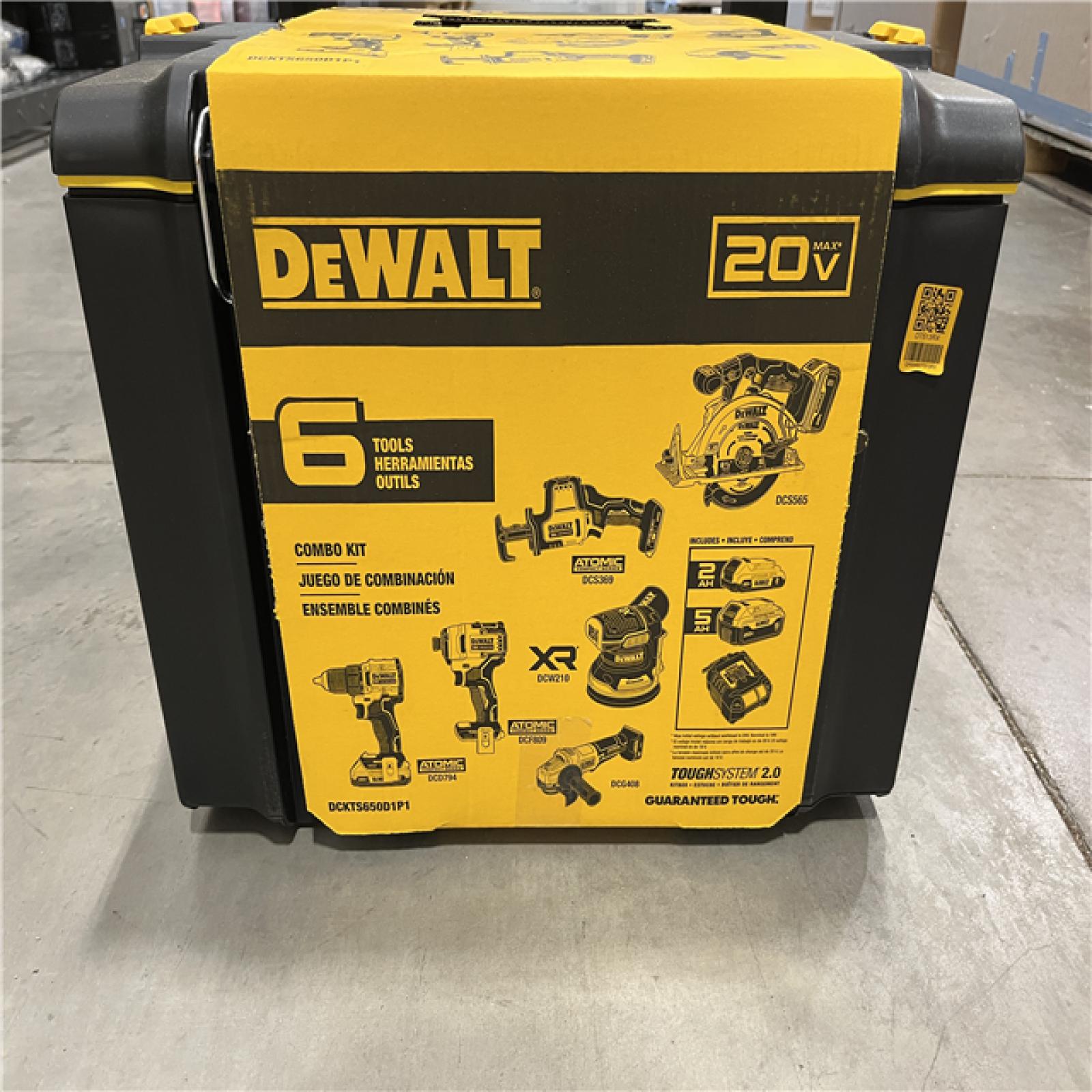 NEW -  DEWALT 20V Lithium-Ion Cordless 6-Tool Combo Kit with Rolling Toolbox