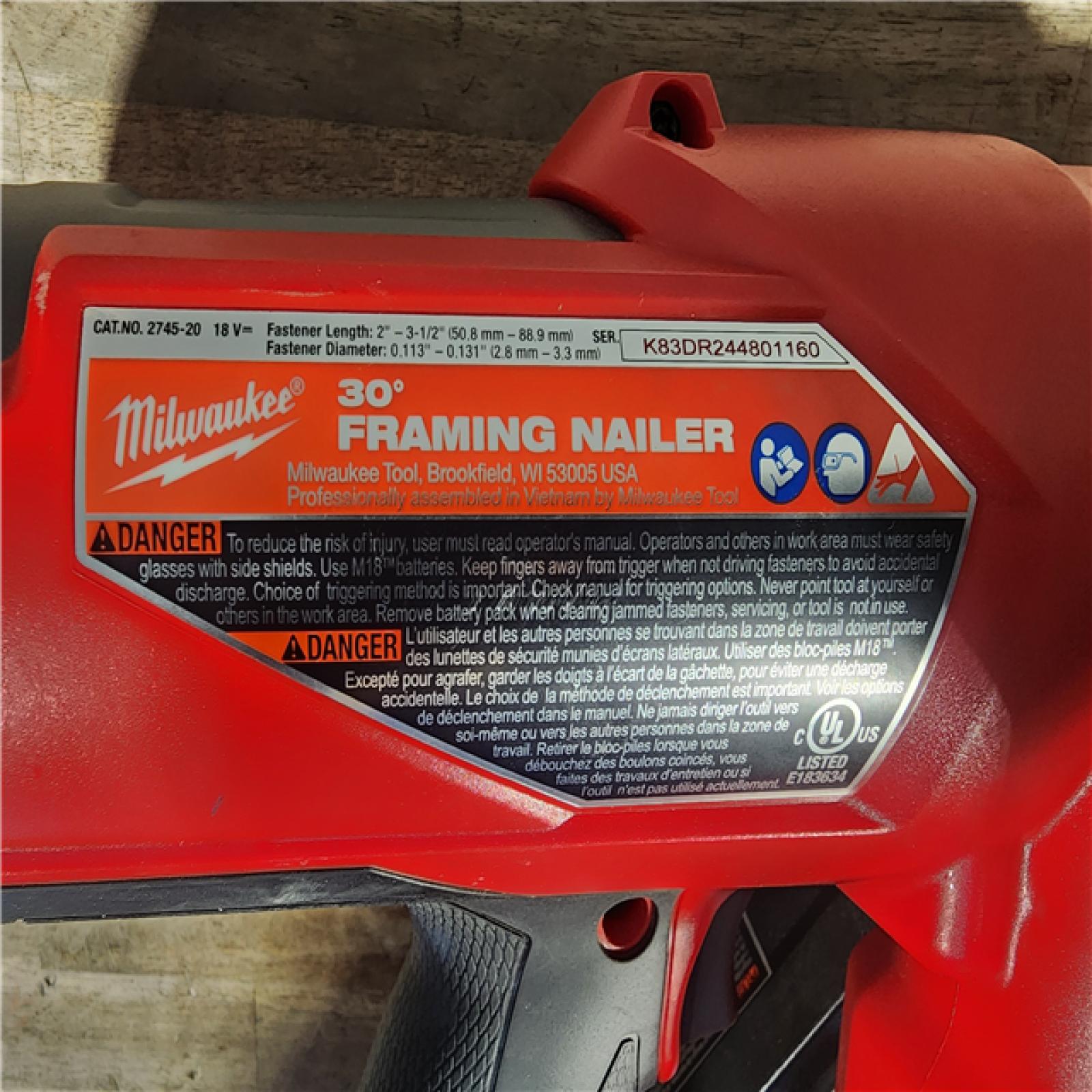 HOUSTON LOCATION - AS-IS M18 FUEL 3-1/2 in. 18-Volt 30-Degree Lithium-Ion Brushless Cordless Framing Nailer (Tool-Only)