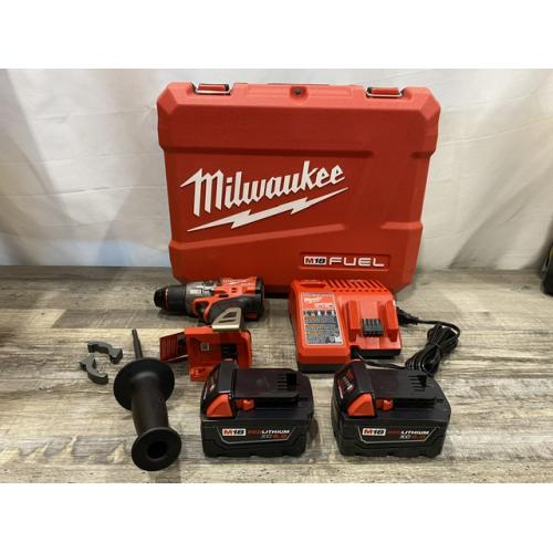 AS-IS Milwaukee FUEL 18V Lithium-Ion Brushless Cordless 1/2 in. Hammer Drill Driver Kit