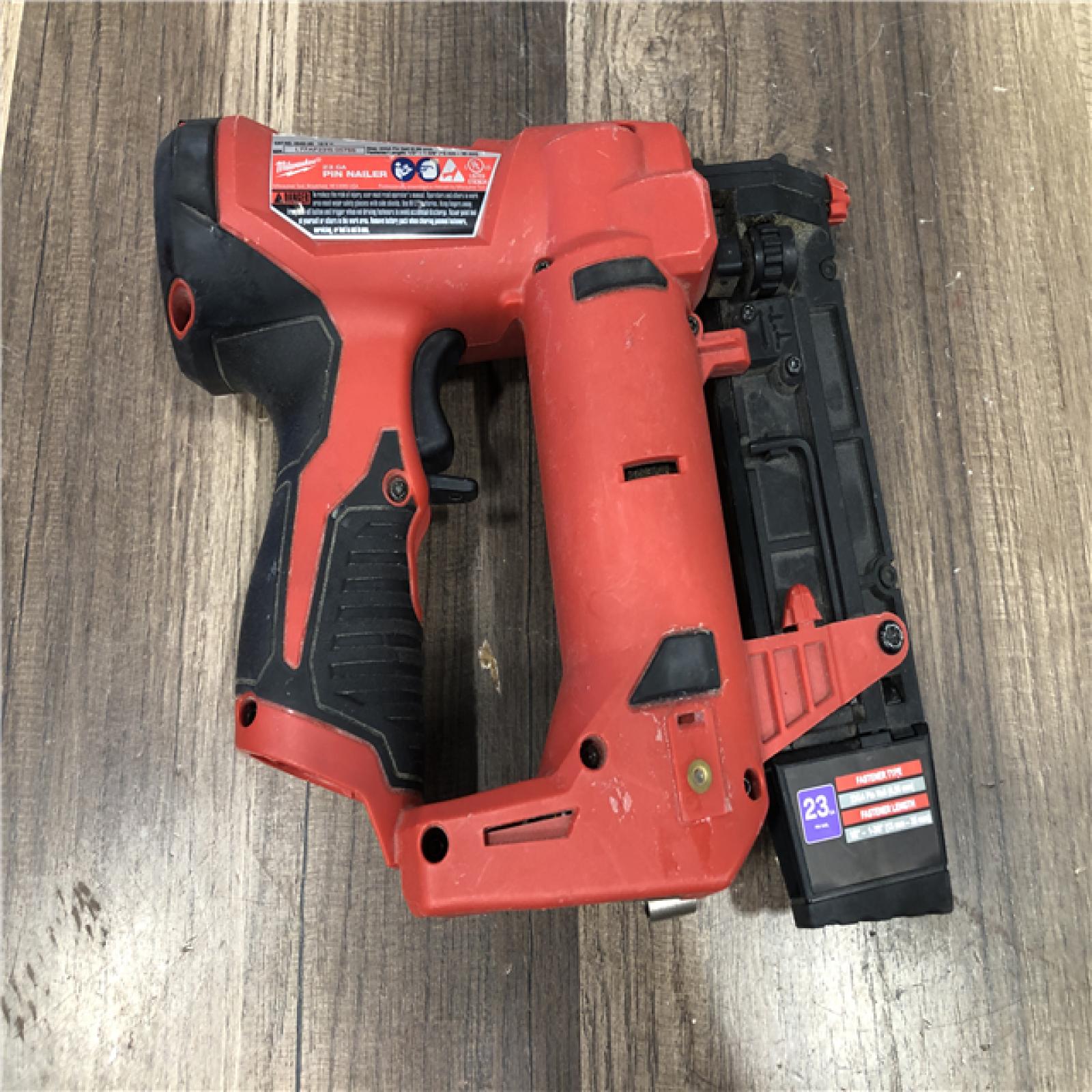 AS-IS Milwaukee M12 12-Volt 23-Gauge Lithium-Ion Cordless Pin Nailer (Tool-Only)