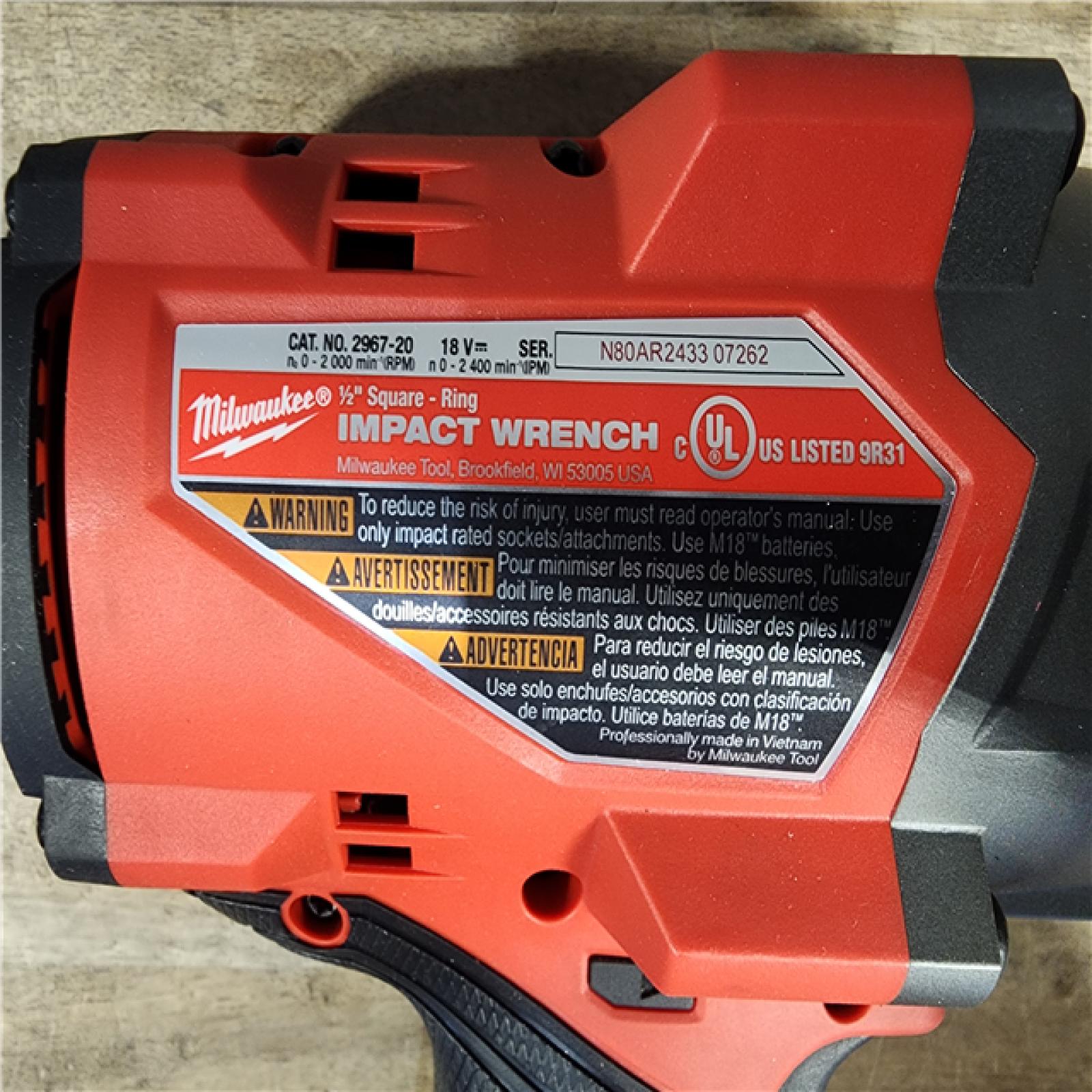 HOUSTON LOCATION - AS-IS (APPEARS LIKE NEW) Milwaukee M18 FUEL 18V Lithium-Ion Brushless Cordless 1/2 in. Impact Wrench with Friction Ring (Tool-Only)