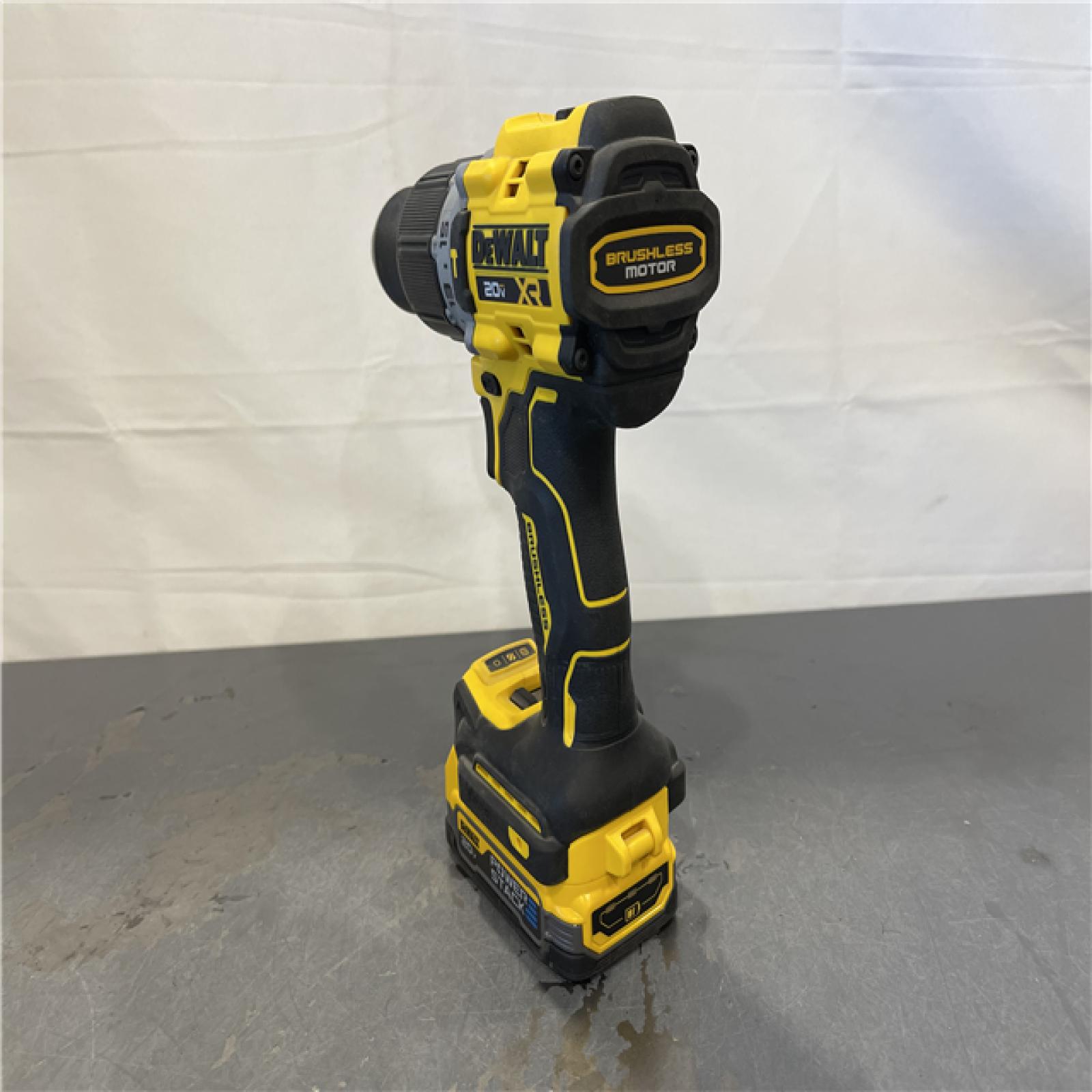 AS-IS - DEWALT 20V Compact Cordless 1/2 in. Hammer Drill and 20V MAX POWERSTACK Compact Battery Starter Kit