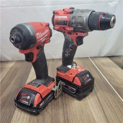 AS-IS MILWAUKEE M18 FUEL 18V Lithium-Ion Brushless Cordless Hammer Drill and Impact Driver Combo Kit (2-Tool) with 2 Batteries