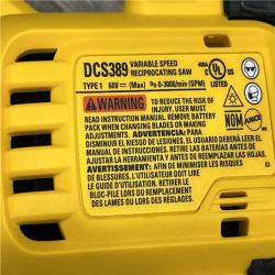 AS-IS DEWALT FLEXVOLT 60V MAX Cordless Brushless Reciprocating Saw (Tool Only)