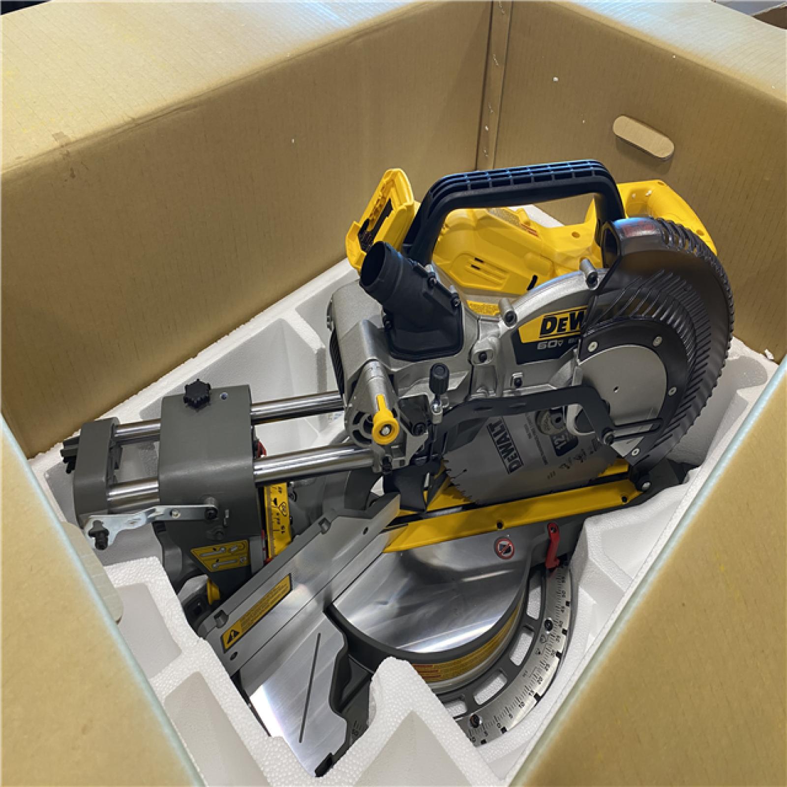 AS-IS DEWALT 60V Lithium-Ion 12 in. Cordless Sliding Miter Saw Kit with 9.0Ah Battery Pack