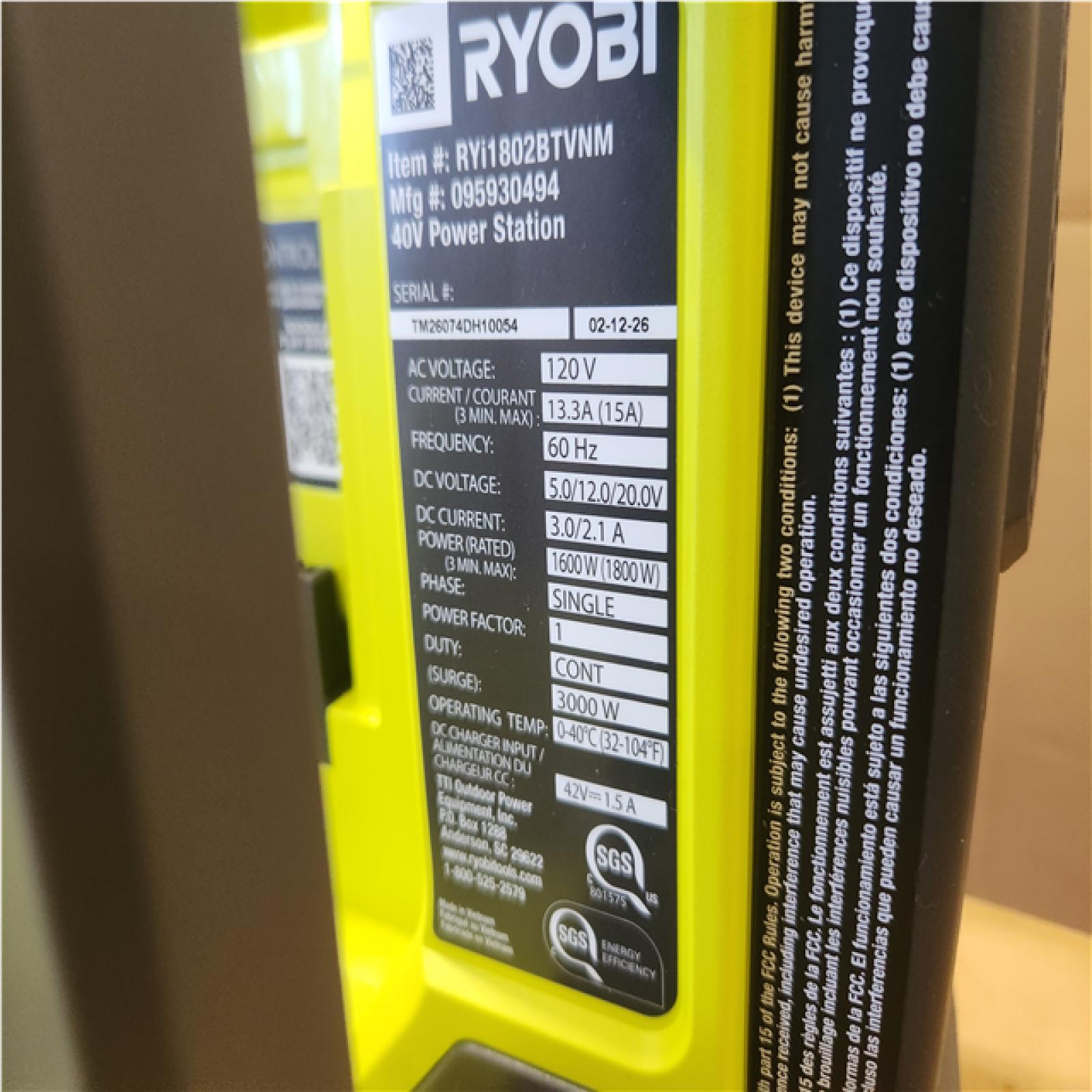 Phoenix NEW RYOBI 40V 1800-Watt Portable Battery Inverter Power Station and 4-Port Charger (Tool Only)