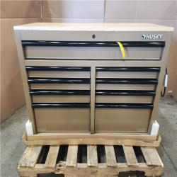 Phoenix NEW Husky Standard Duty 46 in. W x 18 in. D 9-Drawer Gloss Tan Mobile Workbench Cabinet with Solid Wood Top
