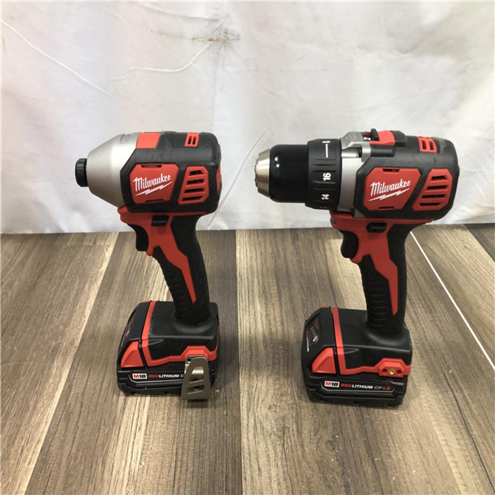 AS-IS Milwaukee 18V Lithium-Ion Cordless Drill Driver/Impact Driver Combo Kit
