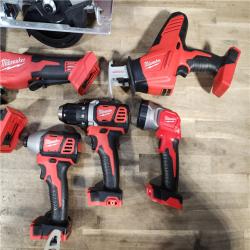 HOUSTON LOCATION - AS-IS Milwaukee M18 18-Volt Lithium-Ion Cordless Combo Kit 7-Tool with 2-Batteries, Charger and Tool Bag