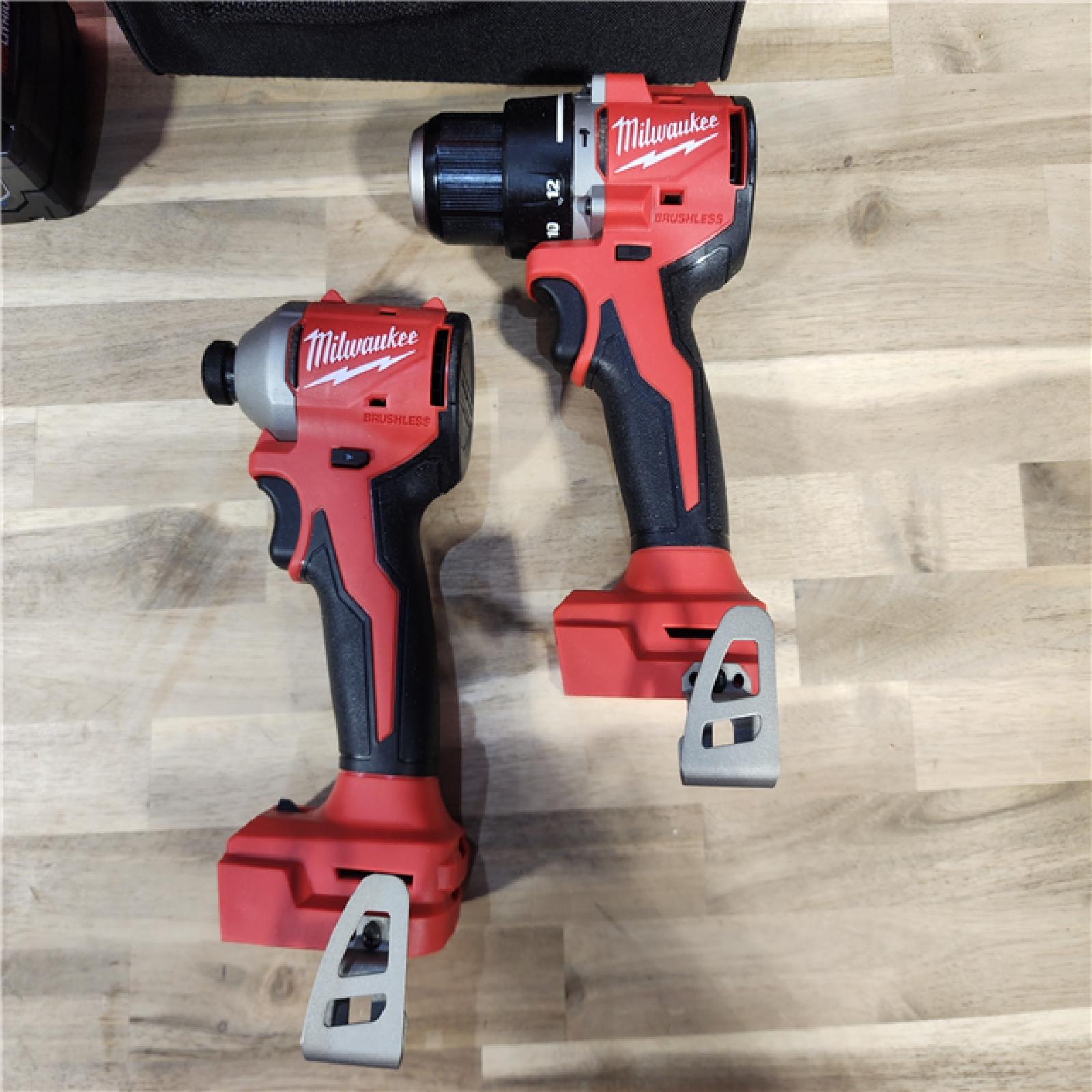 HOUSTON LOCATION - AS-IS (APPEARS LIKE NEW) M18 18-Volt Lithium-Ion Brushless Cordless Compact Hammer Drill/Impact Combo Kit (2-Tool) with (2) Batteries, Bag