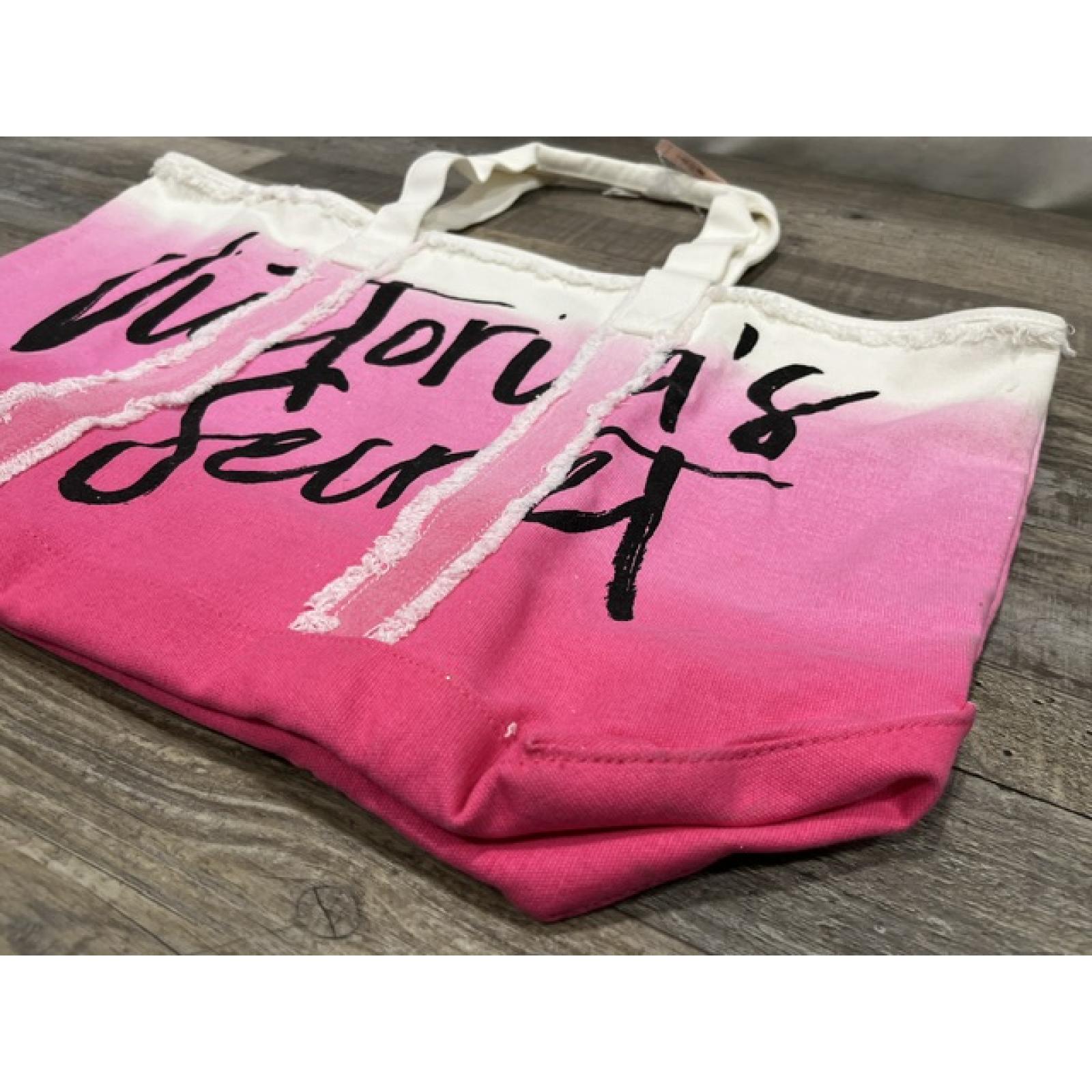 NEW - Victoria’s Secret Ombré Canvas Tote Bag Travel Pink Bag