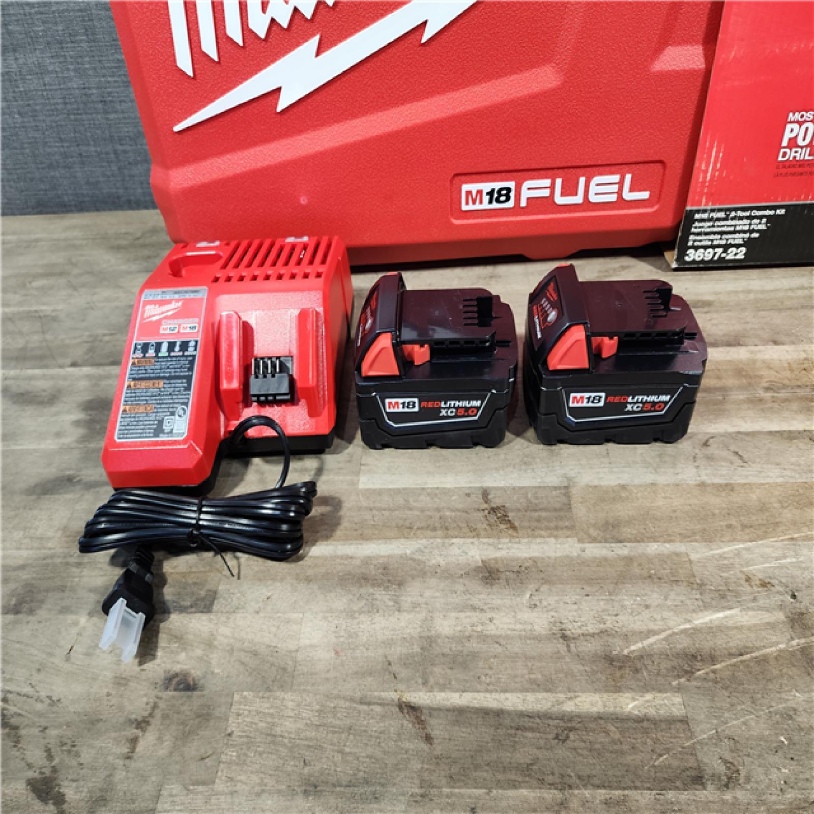 HOUSTON LOCATION - AS-IS (APPEARS LIKE NEW) MILWAUKEE FUEL 18V Lithium-Ion Brushless Cordless Hammer Drill and Impact Driver Combo Kit