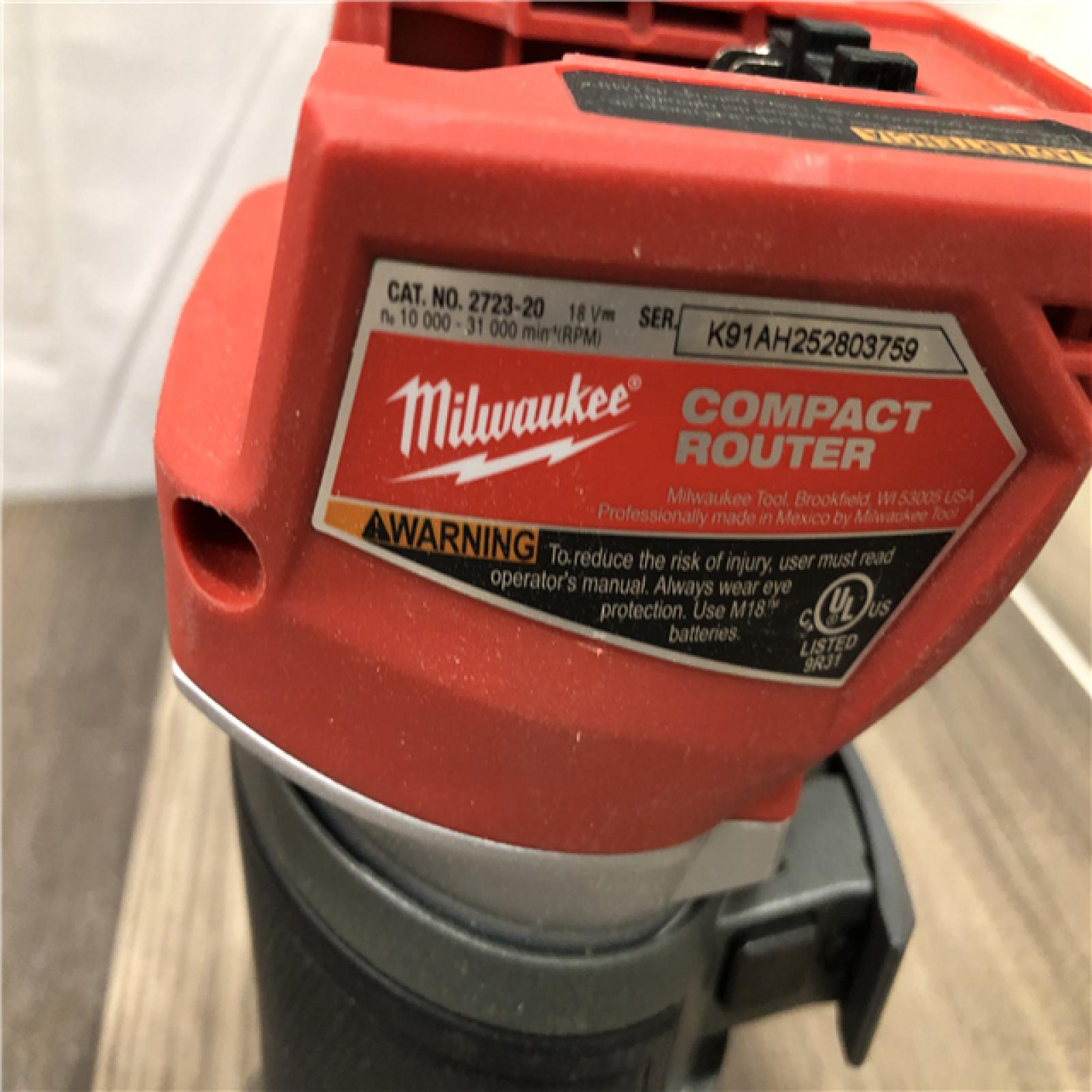 AS-IS Milwaukee FUEL 18V Lithium-Ion Brushless Cordless Compact Router (Tool-Only)