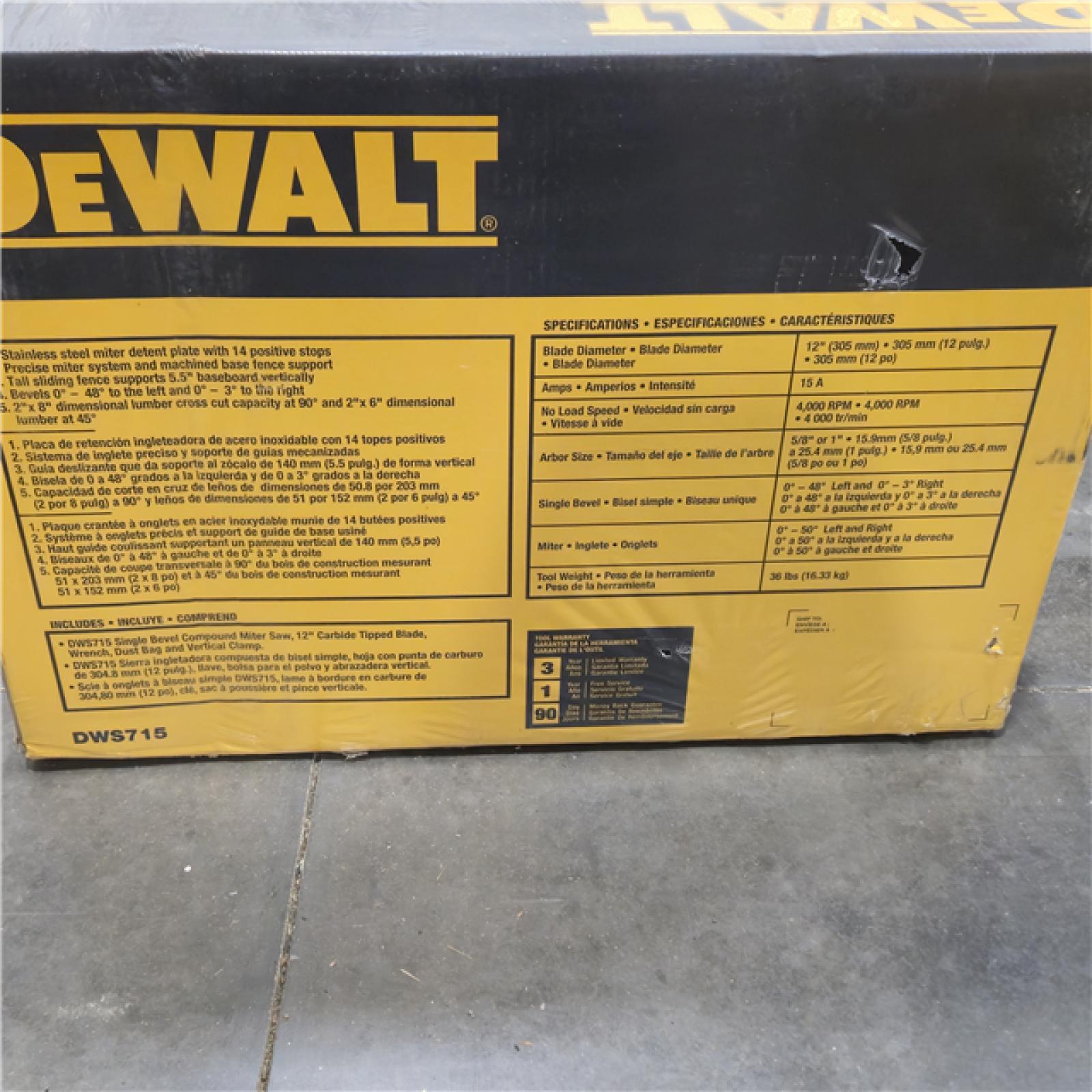 NEW! - 15 Amp Corded Single Bevel Compound Miter Saw