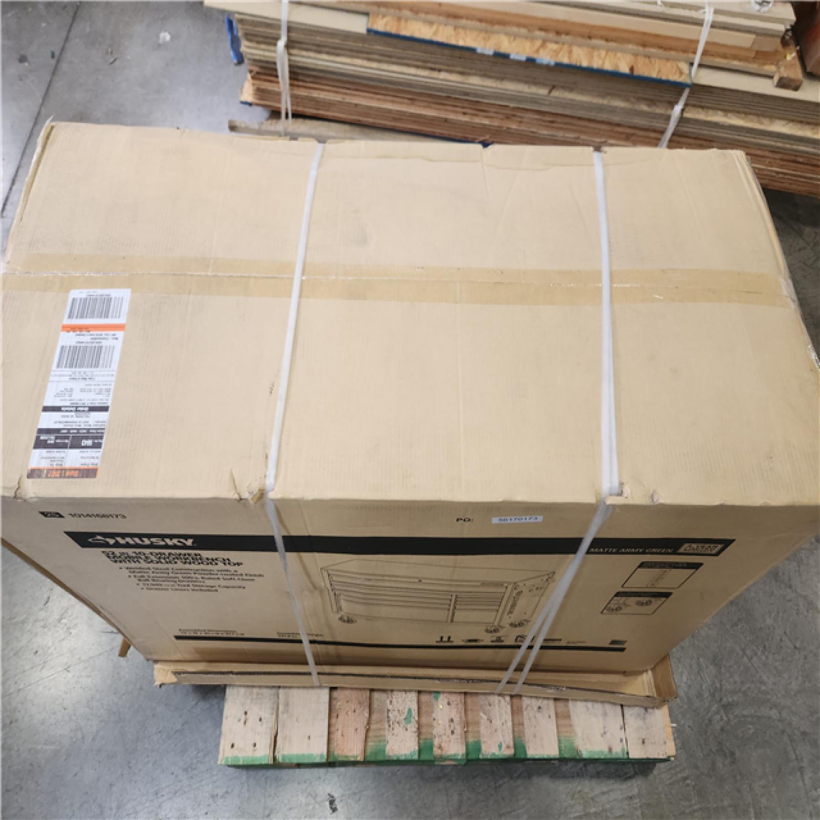 Phoenix NEW Husky Standard-Duty 52 in. W 10-Drawer Matte Army Green Mobile Workbench Cabinet with Solid Wood Top (SEALED)